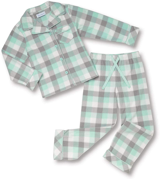 Pajamagram Big Girls Fleece Button-Front Pajama Set Apparel & Accessories > Clothing > Sleepwear & Loungewear > Pajamas Kylie Max