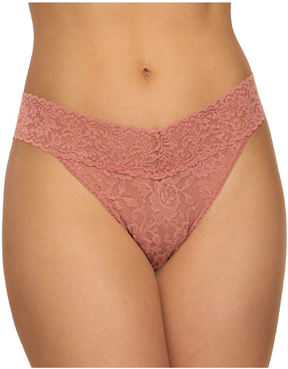 hanky panky, Signature Lace Original Rise Thong, One Size (4-14) Apparel & Accessories > Clothing > Underwear & Socks > Underwear hanky panky Himalayan Pink One Size