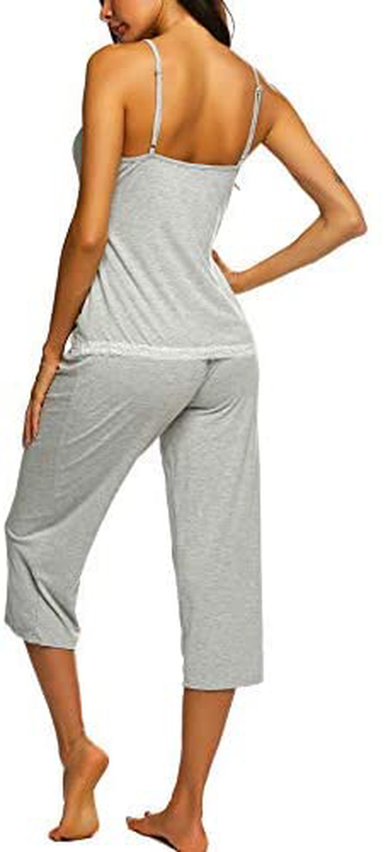 Ekouaer Womens Pajamas Set V-Neck Cami Top and Capris Pants Sleepwear Pjs Set S-XXL Apparel & Accessories > Clothing > Sleepwear & Loungewear Kylie Max