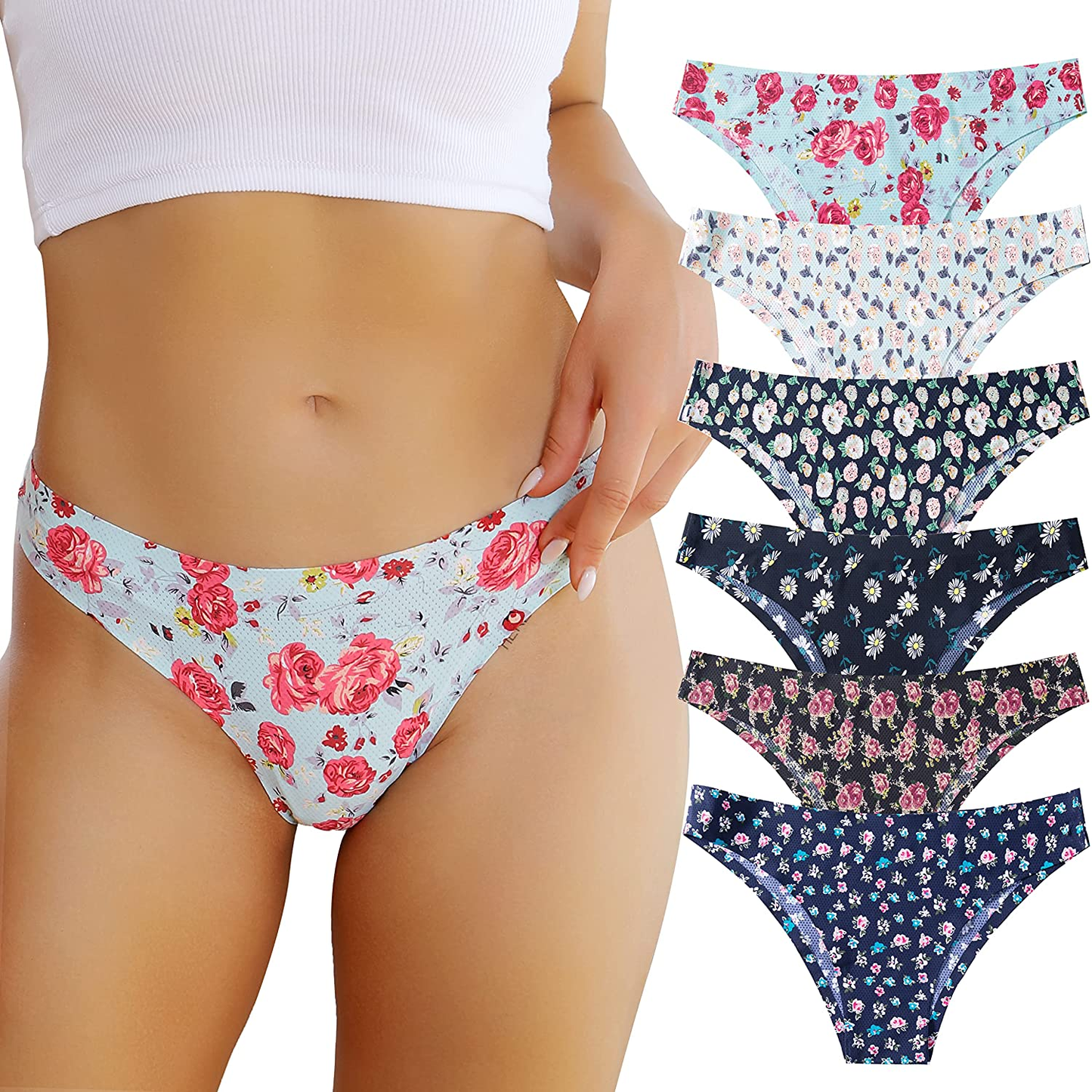 Kingfung Womens Seamless Underwear Sexy Stretch Bikini Panties Low Rise Hipster Ladies Soft Cheeky XS-XL Apparel & Accessories > Clothing > Underwear & Socks > Underwear Kingfung Bikini X-Small