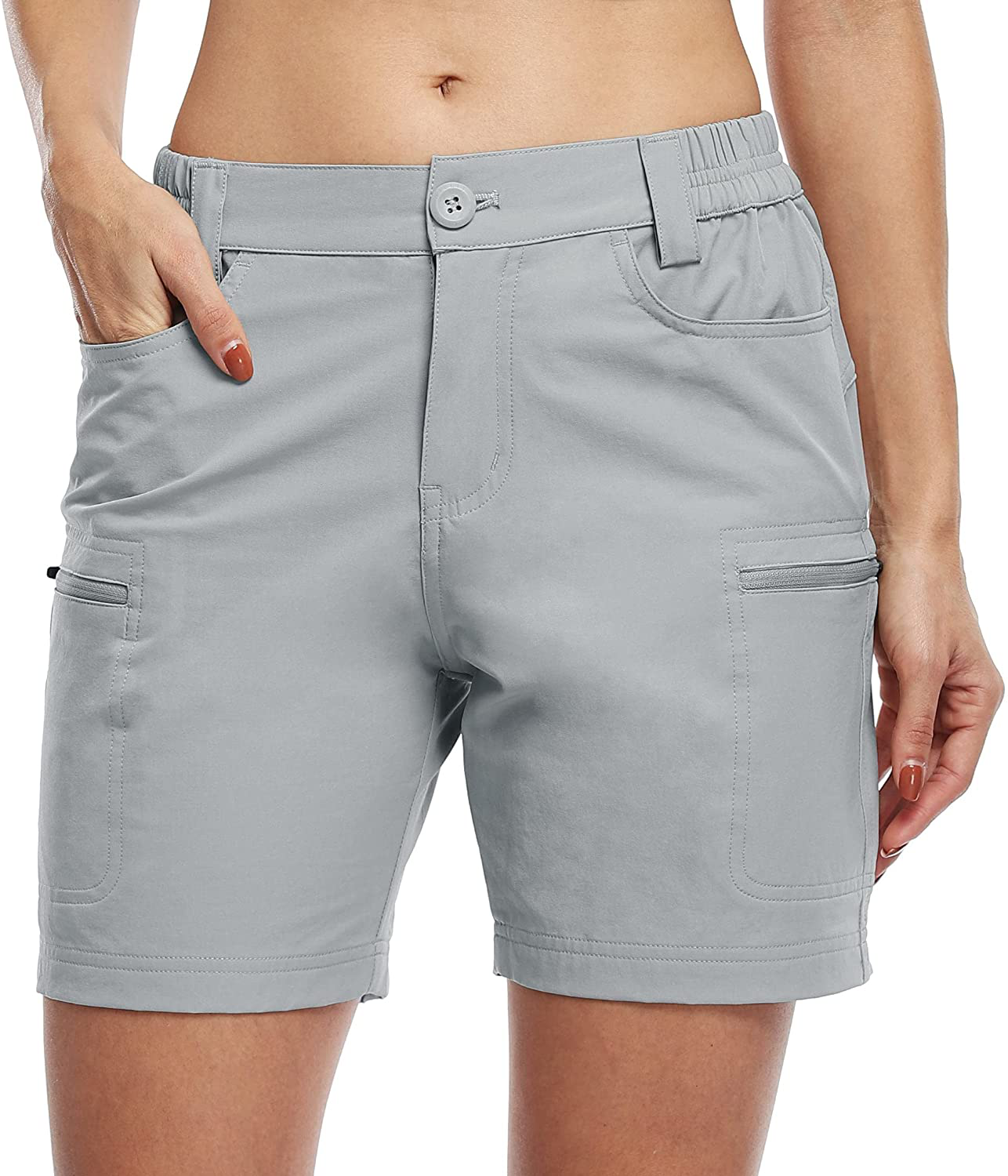 Willit Women'S Hiking Cargo Shorts Stretch Golf Active Shorts Outdoor Summer Shorts with Pockets Water Resistant 5" Apparel & Accessories > Clothing > Shorts Kylie Max