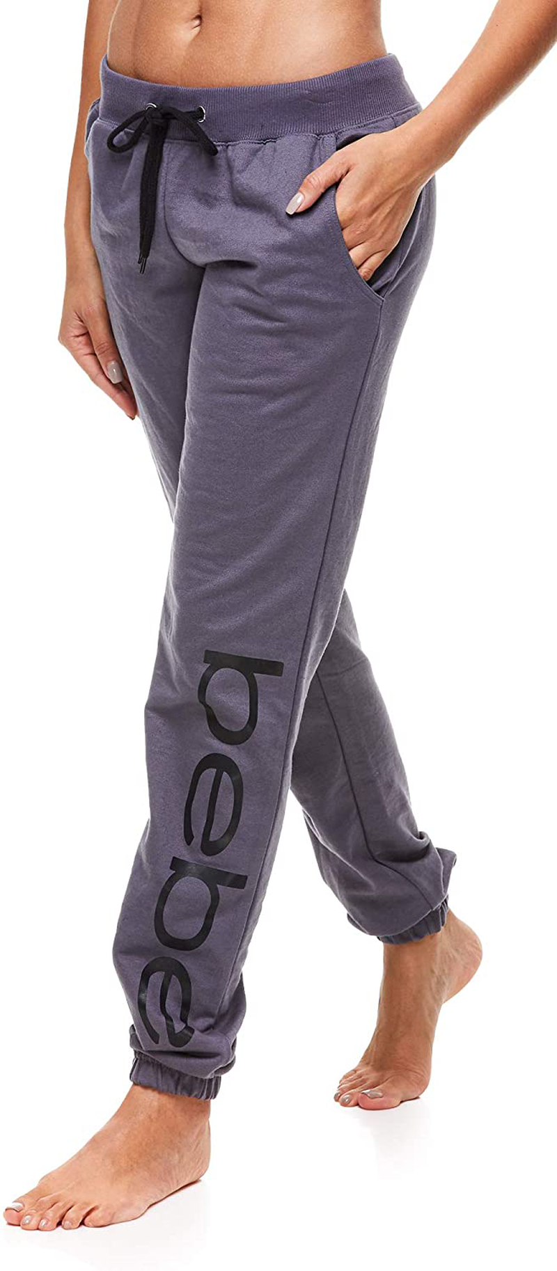 Bebe Womens Sweatpants French Terry Jogger Lounge Sleep Pajamas Apparel & Accessories > Clothing > Activewear Kylie Max