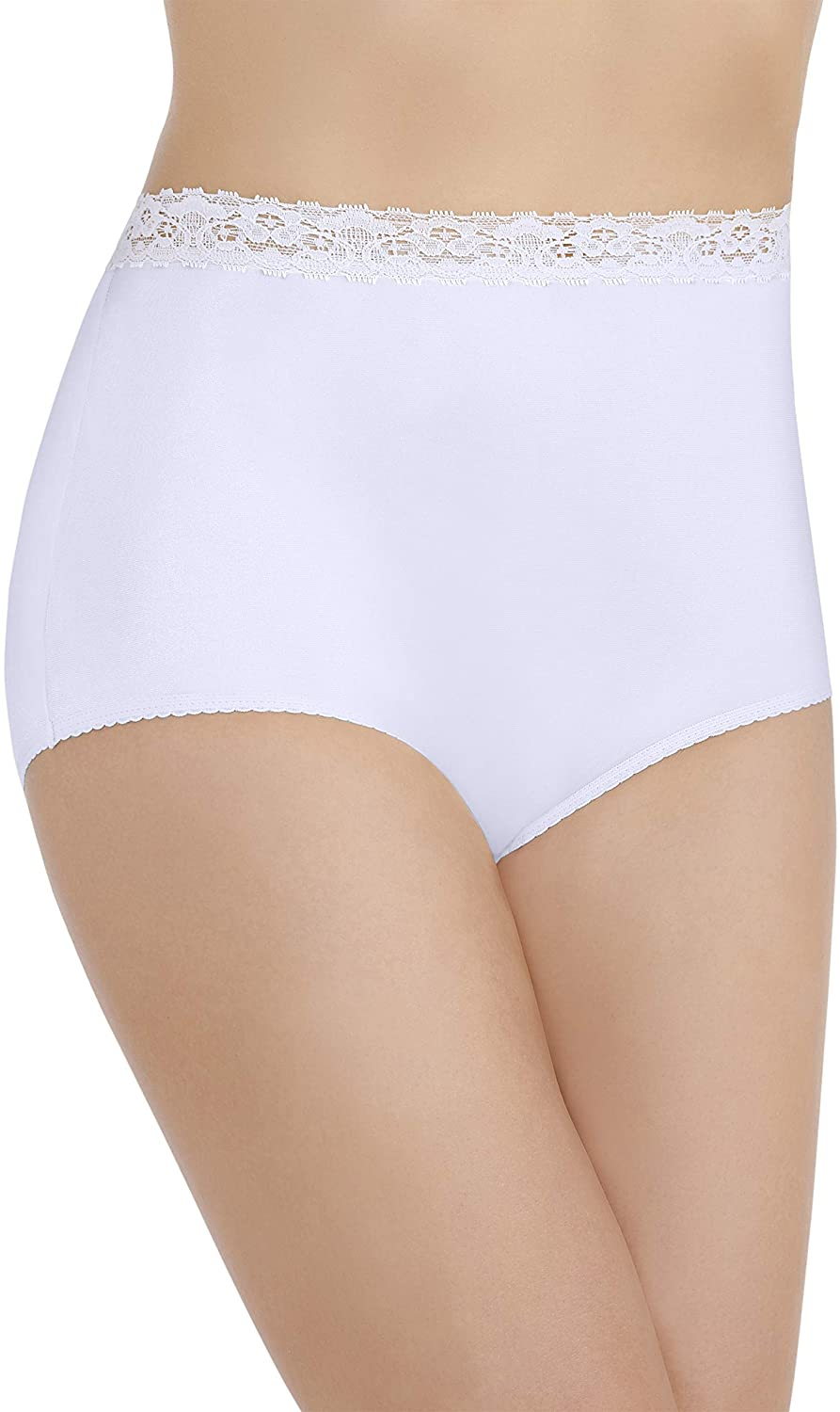 Vanity Fair Women'S Perfectly Yours Traditional Brief Panties Apparel & Accessories > Clothing > Underwear & Socks > Underwear Vanity Fair Nylon - Star White With Lace Nylon 6