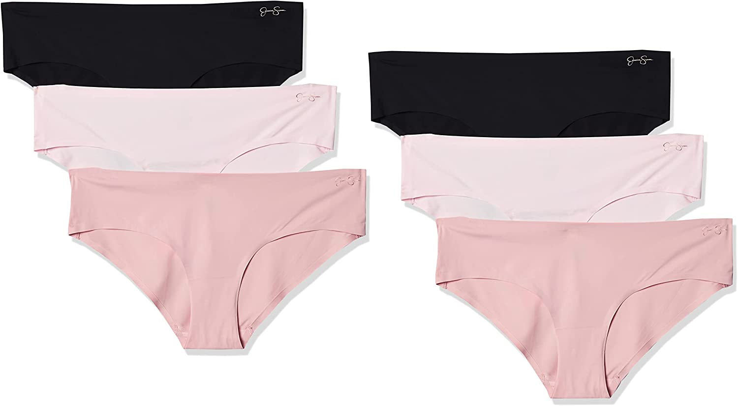 Jessica Simpson Women'S Underwear - Seamless Hipster Briefs (3/5/6 Pack) Apparel & Accessories > Clothing > Underwear & Socks > Underwear Jessica Simpson (6-pack) Rose/Pink/Black Medium