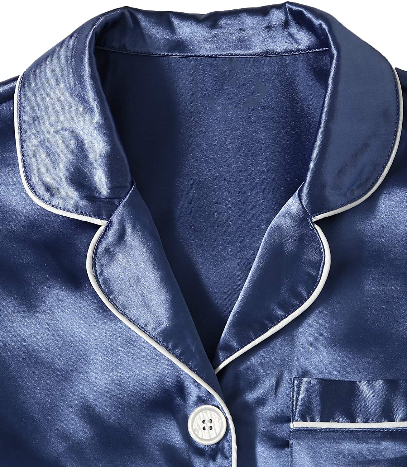 WDIRARA Women'S Silk Satin Pajama Set 4 Pieces Sleepwear Loungewear Pj Sets Apparel & Accessories > Clothing > Sleepwear & Loungewear Kylie Max