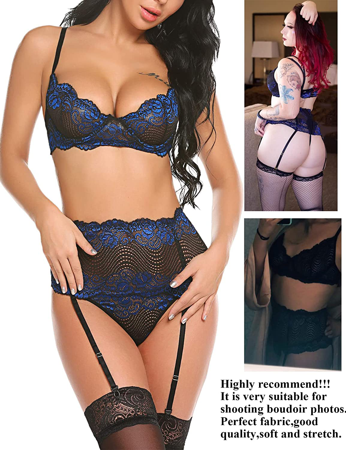 Avidlove Women Lingerie Set with Garter Belts Sexy Bra and Panty Underwire Lingerie Sets Apparel & Accessories > Clothing > Underwear & Socks > Lingerie Kylie Max