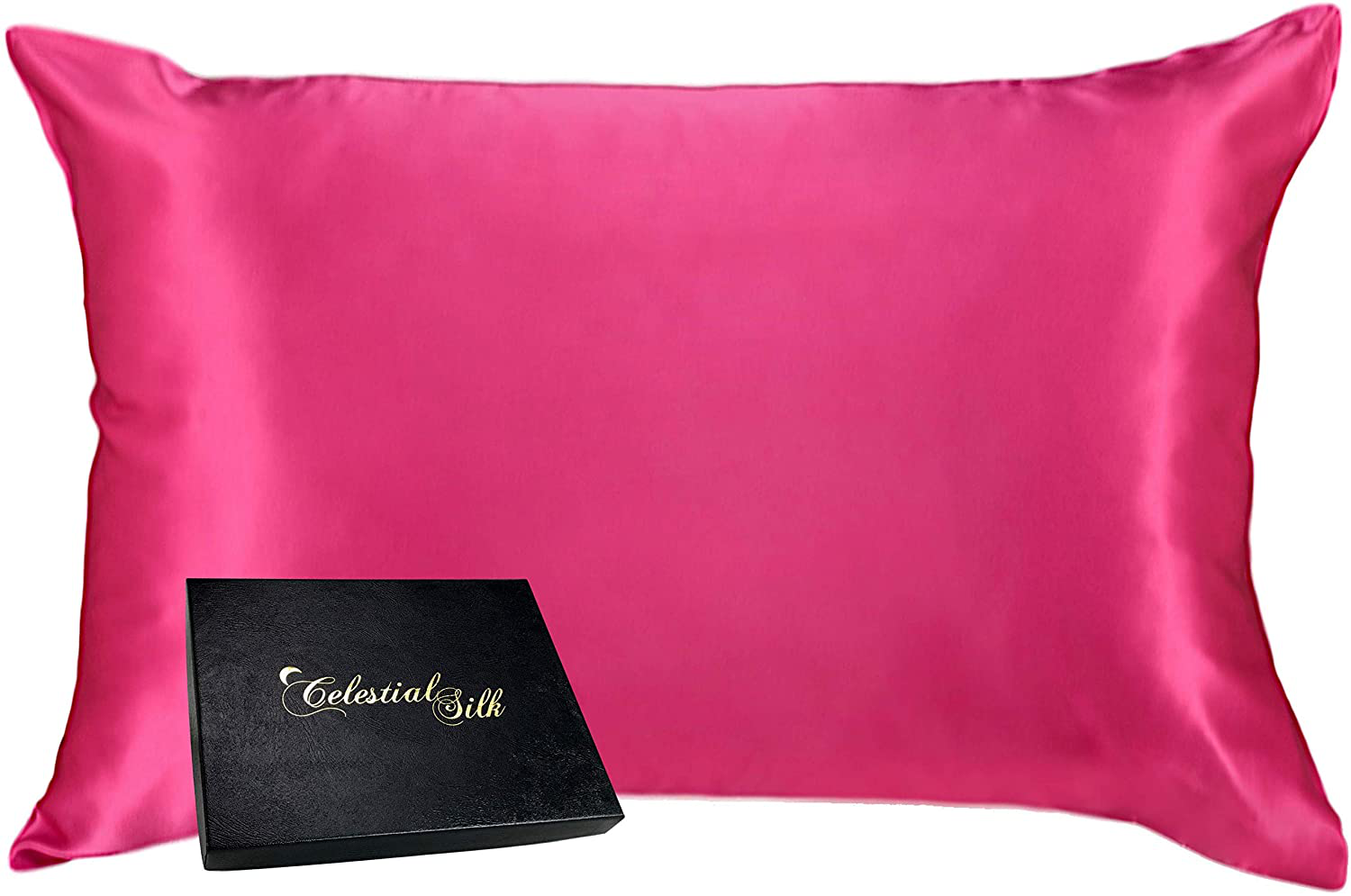 Celestial Silk 100% Pure Mulberry Silk Pillowcase Premium 25 Momme for Hair and Skin, Hypoallergenic Charmeuse Silk Weave on Both Sides - Hidden Zipper Closure (King, Vintage Pink) Arts & Entertainment > Party & Celebration > Gift Giving Celestial Silk Hot Pink Standard