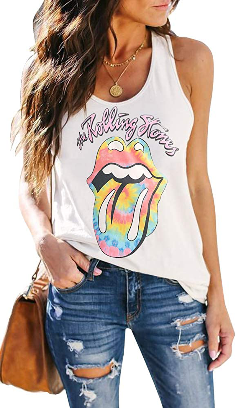 SAUKOLE Women'S Sleeveless Yoga Workout Tank Tops Cute Printed Loose Fit Running Exercise T-Shirt Apparel & Accessories > Clothing > Activewear Kylie Max