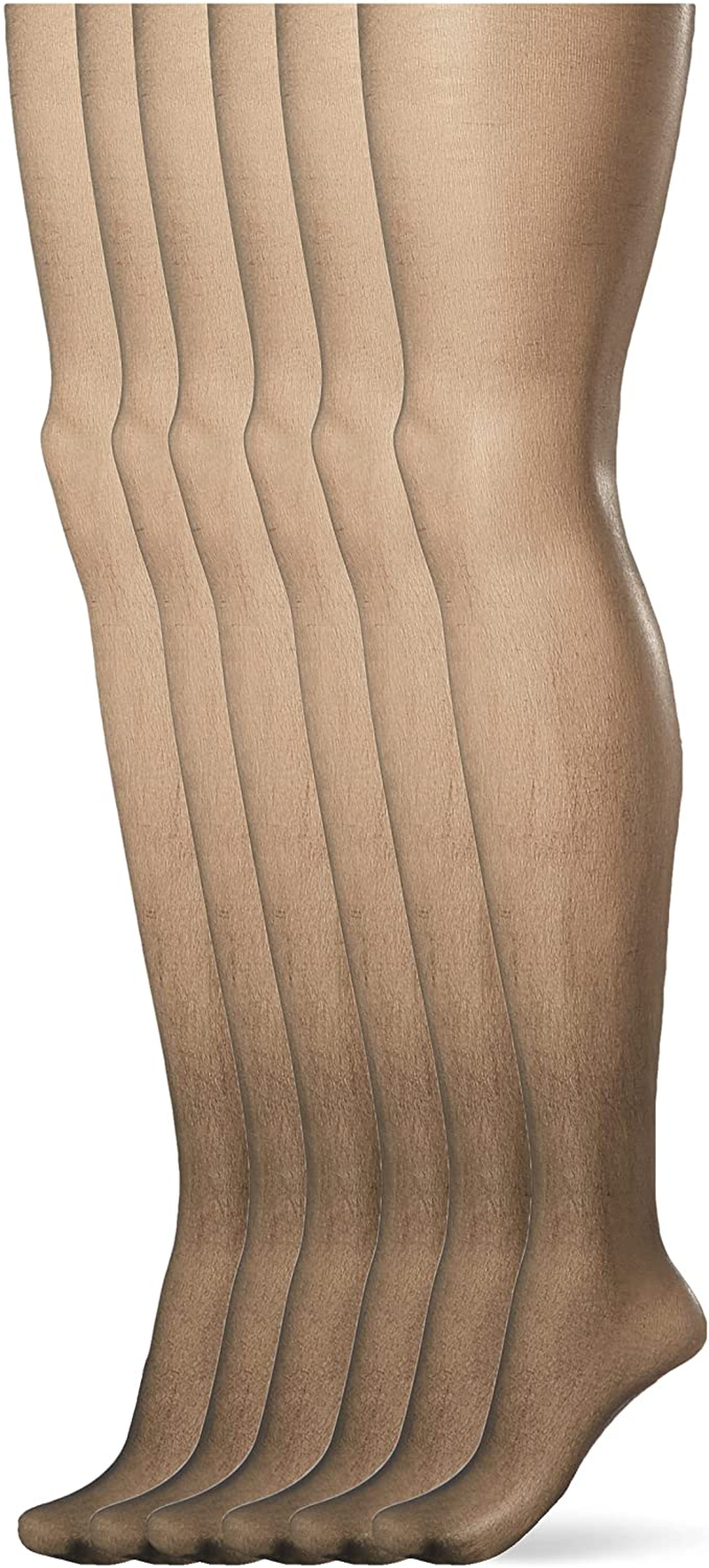 L'Eggs Womens L'Eggs Everyday Women'S Nylon Pantyhose Control Top Panty - Multiple Packs Available Apparel & Accessories > Clothing > Underwear & Socks > Shapewear L'eggs Jet Black 6-pack 6 Queen
