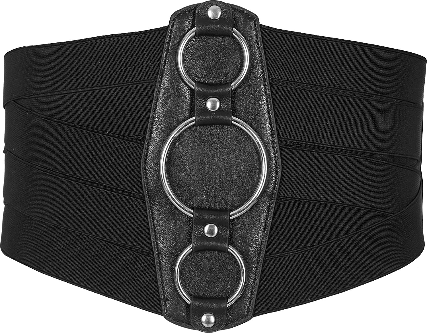 Blackbutterfly 7 Inch Wide Lattice Corset Waspie Elastic Waist Belt Apparel & Accessories > Clothing Accessories > Belts BlackButterfly Black 2-4