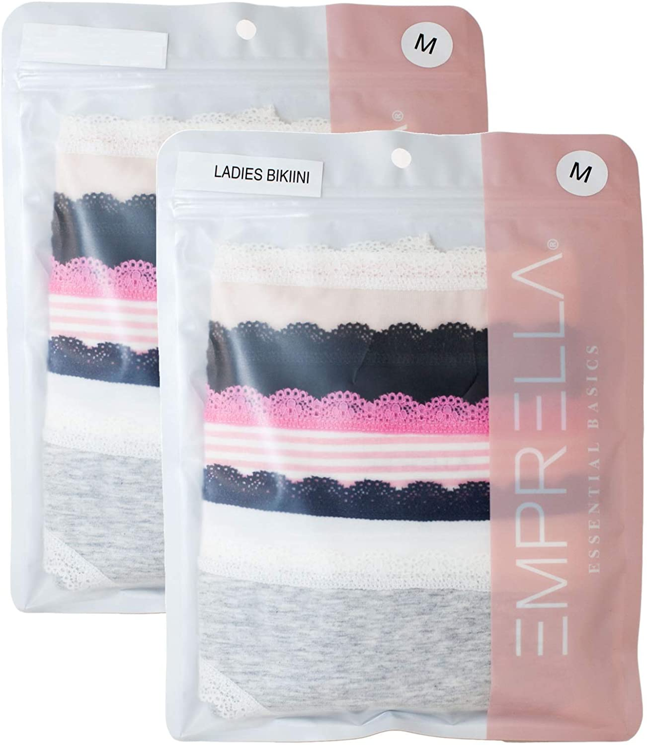 Emprella Cotton Underwear Women, 8 or 5 Pack Womens Bikini Seamless Ladies Cheeky Panty Apparel & Accessories > Clothing > Underwear & Socks > Underwear Emprella