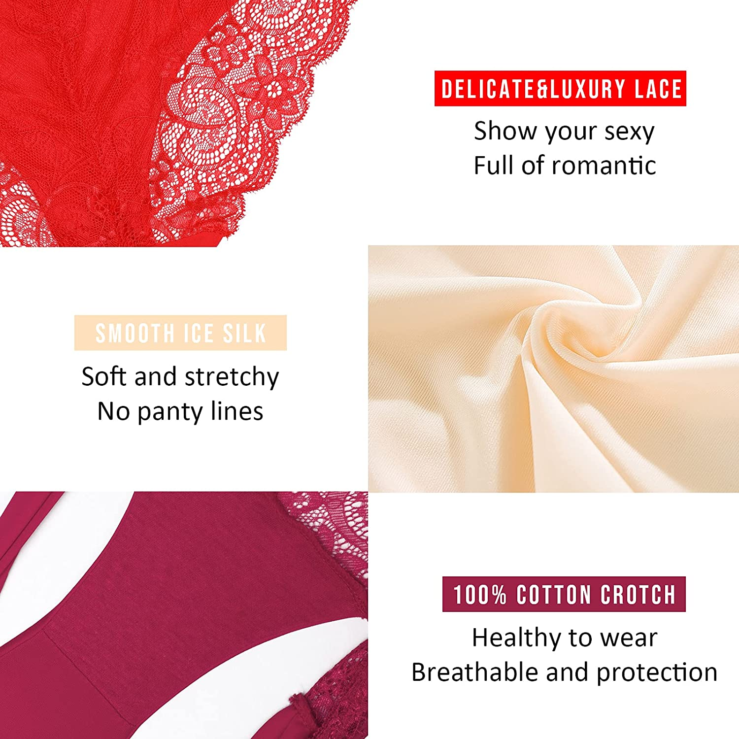 Talanes Women’S High Waisted Lace Underwear Sexy, Ladies Cheeky Lacy Panties Briefs , Soft Full Coverage Panty Multipack Apparel & Accessories > Clothing > Underwear & Socks > Underwear Talanes