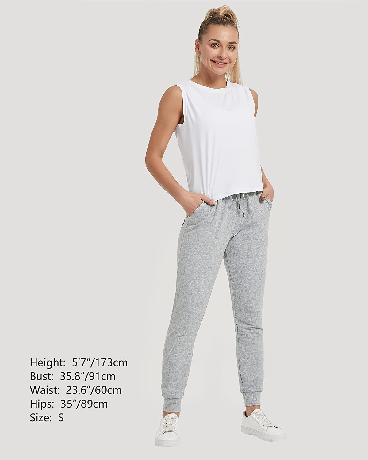 Stelle Women'S Sweatpants Lightweight Yoga Joggers Athletic Workout Track Pants with Pockets 28" Apparel & Accessories > Clothing > Activewear Kylie Max