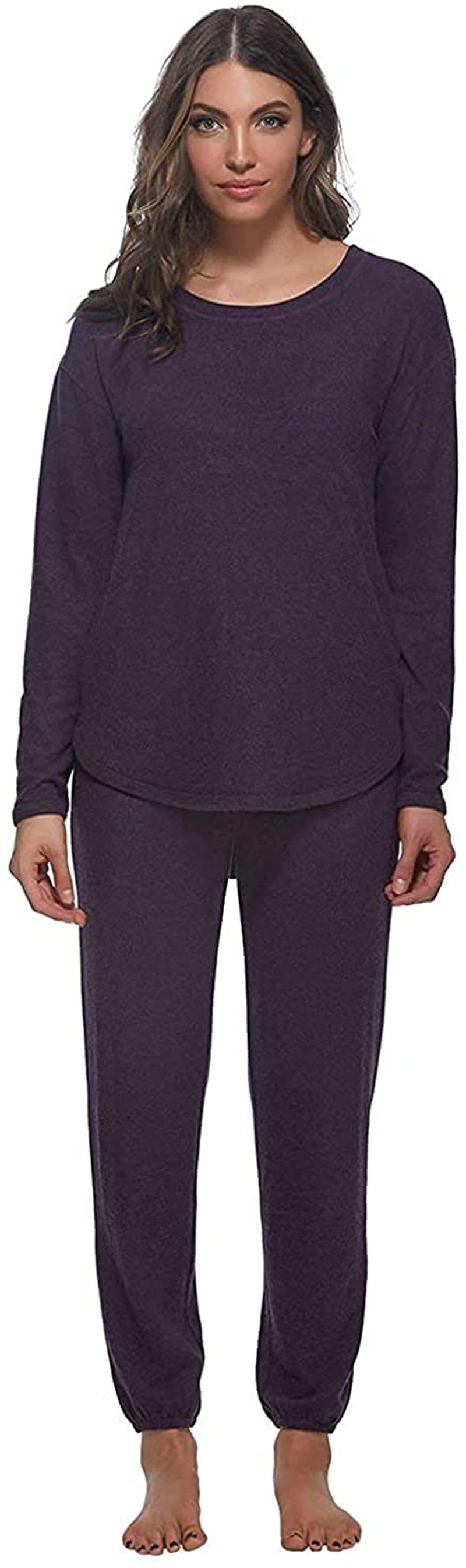 Felina | Comfyz Coco Women's 2-Piece Lounge Set | Brushed Jersey LS Top & Jogger Apparel & Accessories > Clothing > Sleepwear & Loungewear > Pajamas Felina Crown Jewel X-Small