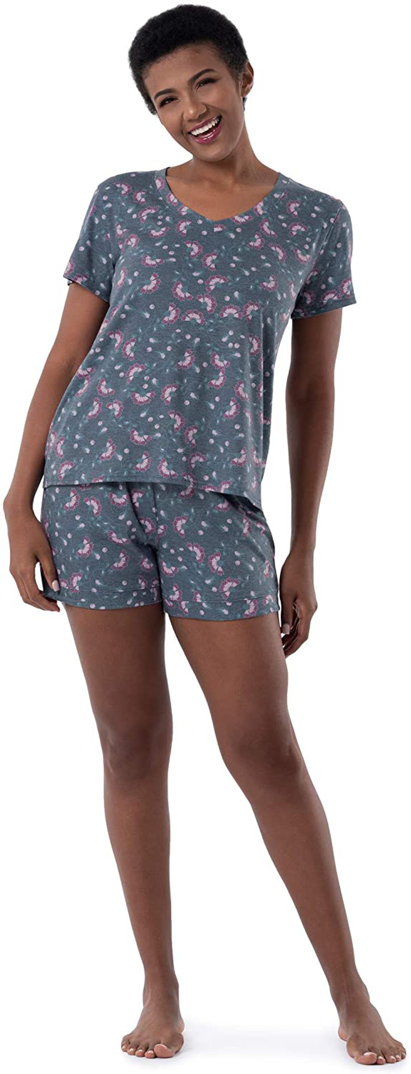 Fruit of the Loom Women's Sleeve Tee and Short 2 Piece Sleep Set Apparel & Accessories > Clothing > Sleepwear & Loungewear > Pajamas Fruit of the Loom Floral 3X