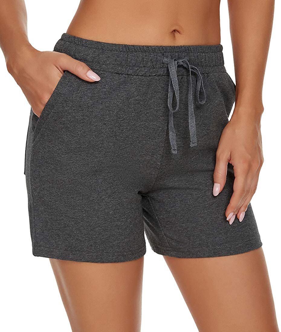 Tandisk Women'S 5" Casual Jersey Cotton Shorts Lounge Yoga Pajama Walking Shorts with Pockets Activewear Apparel & Accessories > Clothing > Shorts Kylie Max