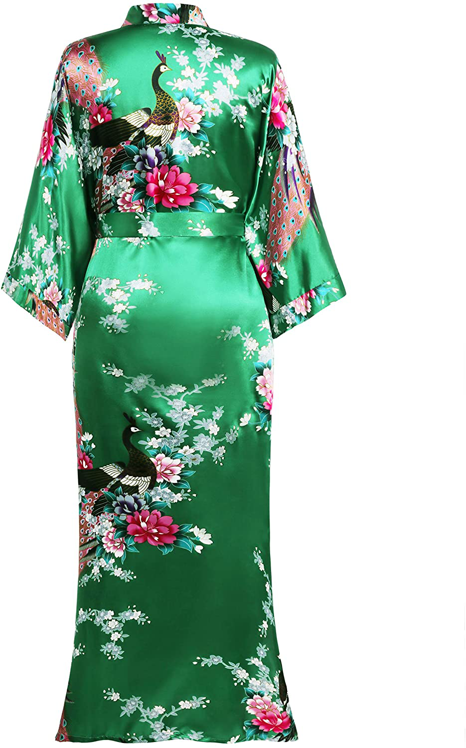 BABEYOND Women'S plus Size Kimono Robe Long Robes with Peacock and Blossoms Printed plus Size Kimono Outfit Apparel & Accessories > Clothing > Sleepwear & Loungewear > Robes KYLIE MAX