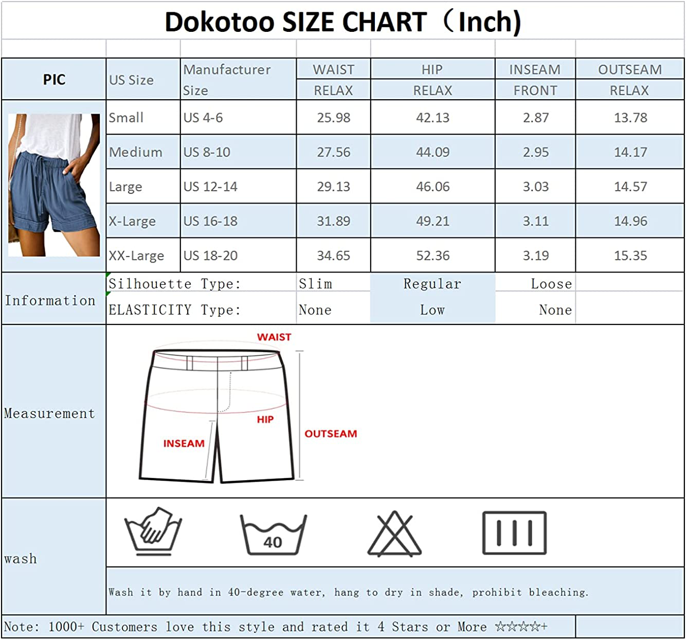 Dokotoo Womens Comfy Drawstring Casual Elastic Waist Pocketed Shorts Apparel & Accessories > Clothing > Shorts Kylie Max