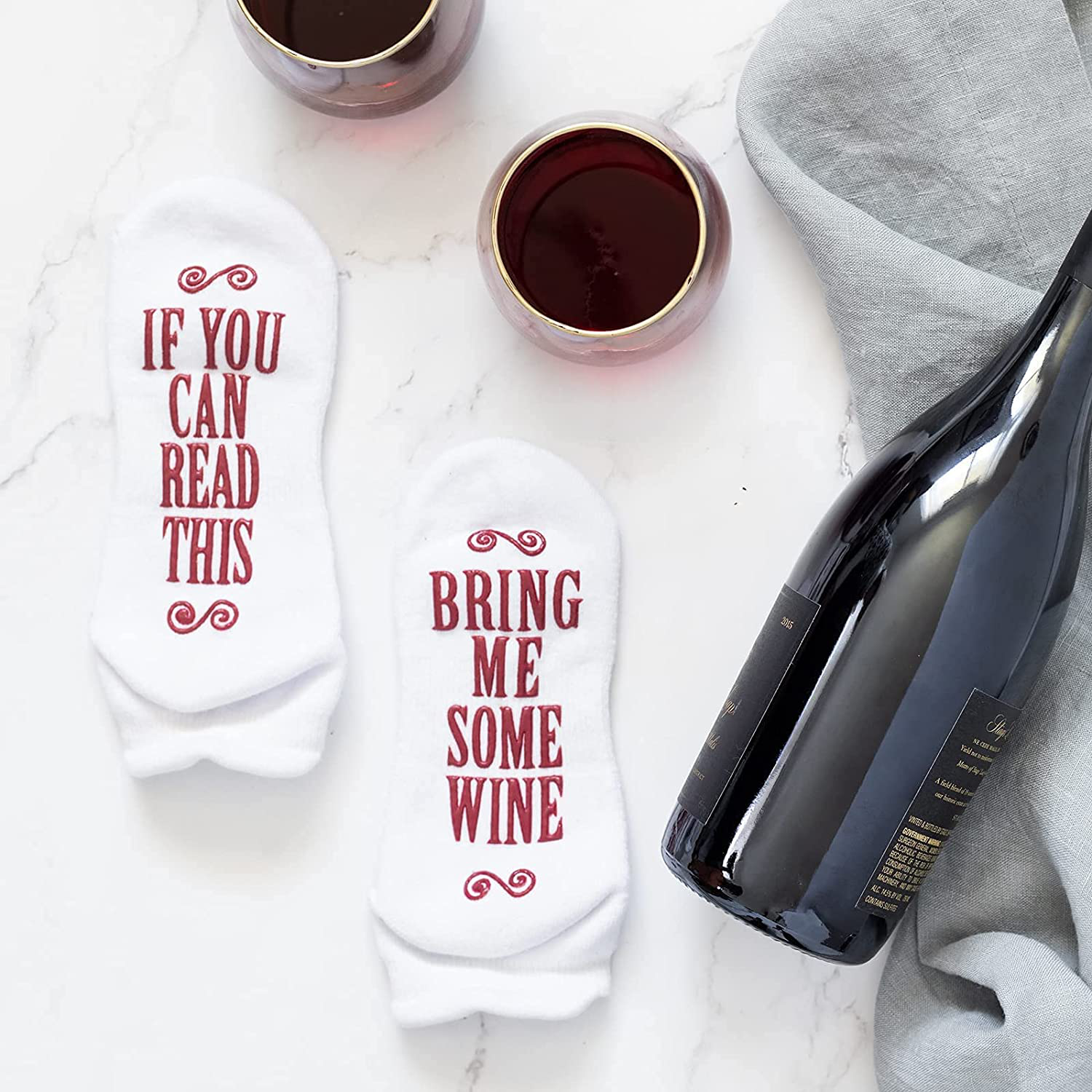 Haute Soiree - Women's Novelty Socks - “If You Can Read This, Bring Me Some” - One Size Fits All Arts & Entertainment > Party & Celebration > Gift Giving Haute Soiree