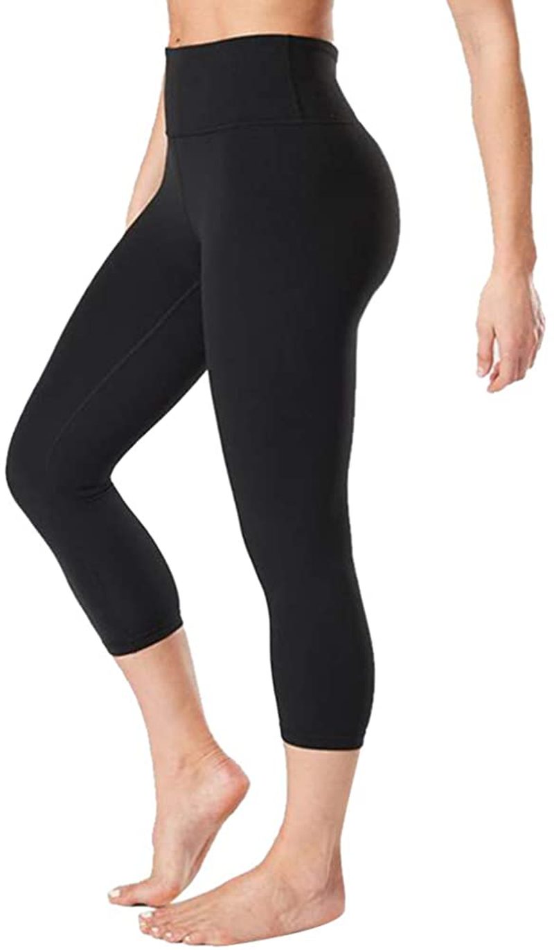 GAYHAY High Waisted Capri Leggings for Women - Soft Slim Tummy Control - Exercise Pants for Running Cycling Yoga Workout Apparel & Accessories > Clothing > Activewear GAYHAY Black Large-X-Large