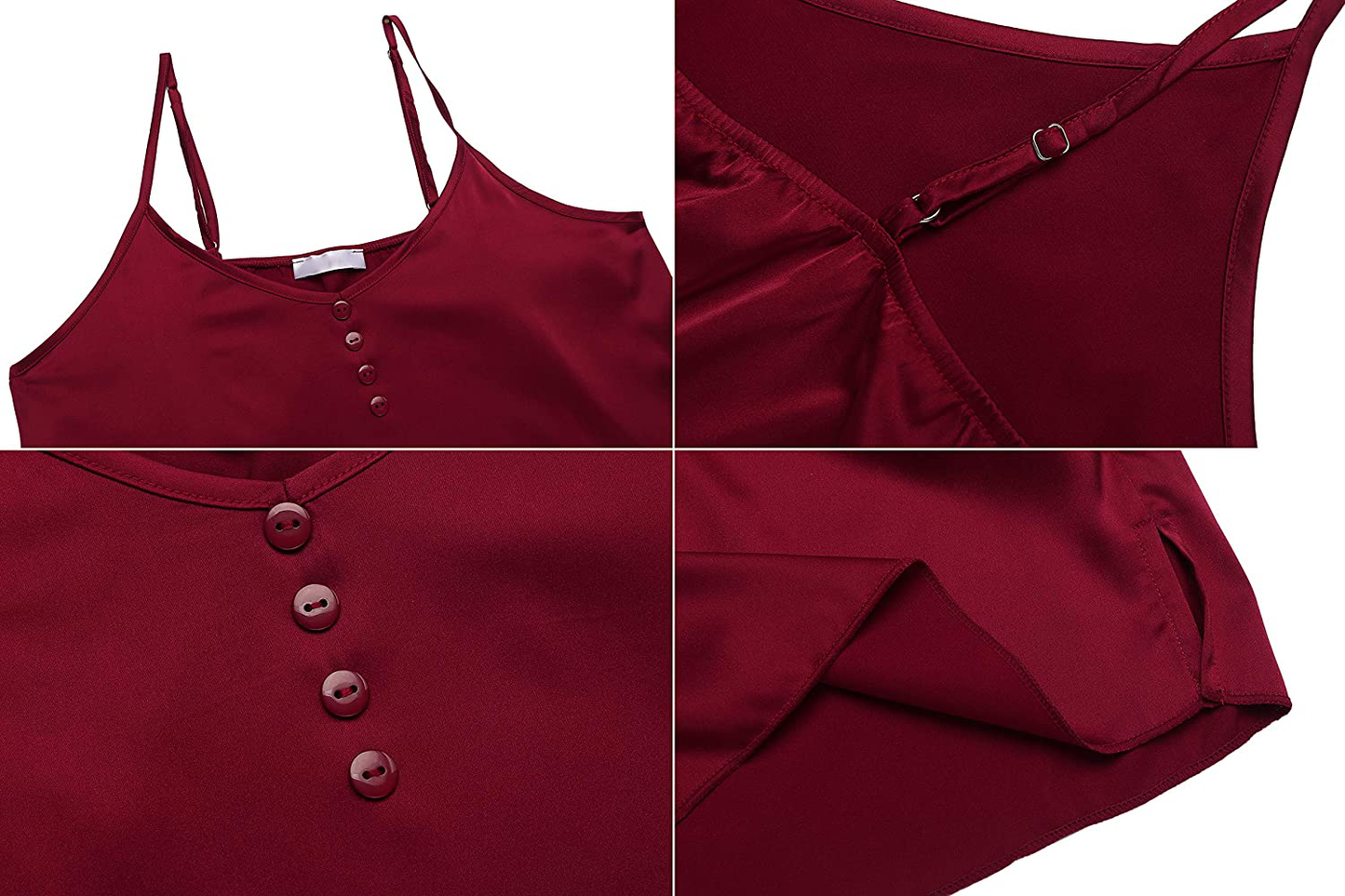 Evanhome Womens Satin Pajamas Set Silk Cami Short Sets Silky Sleepwear Sexy Lingerie Gift for Wife S-XXL Apparel & Accessories > Clothing > Sleepwear & Loungewear Kylie Max