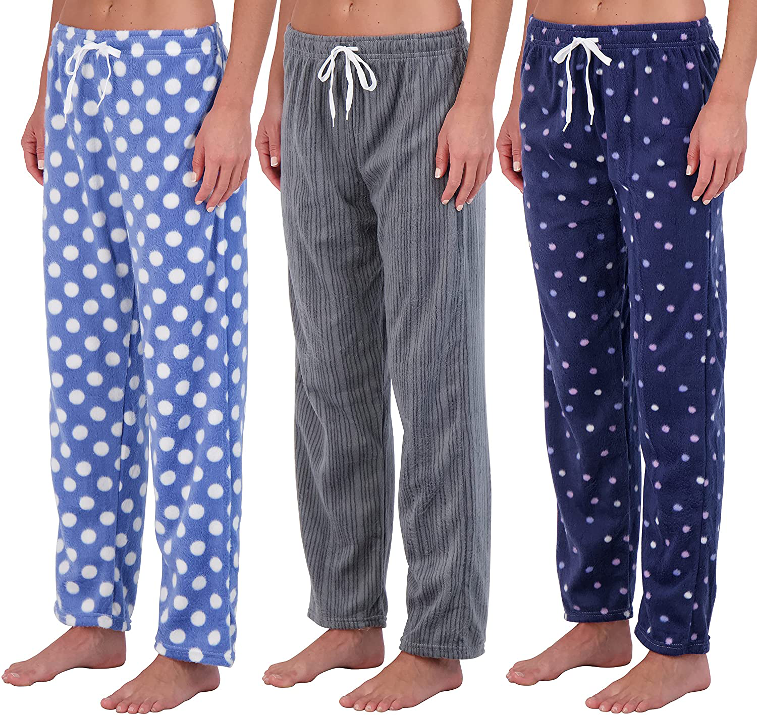 Real Essentials 3 Pack: Women’s Ultra-Soft Fleece Comfy Stretch Pajama Lounge Pants Elegant Sleepwear Apparel & Accessories > Clothing > Sleepwear & Loungewear > Pajamas Real Essentials Fleece Set E X-Large