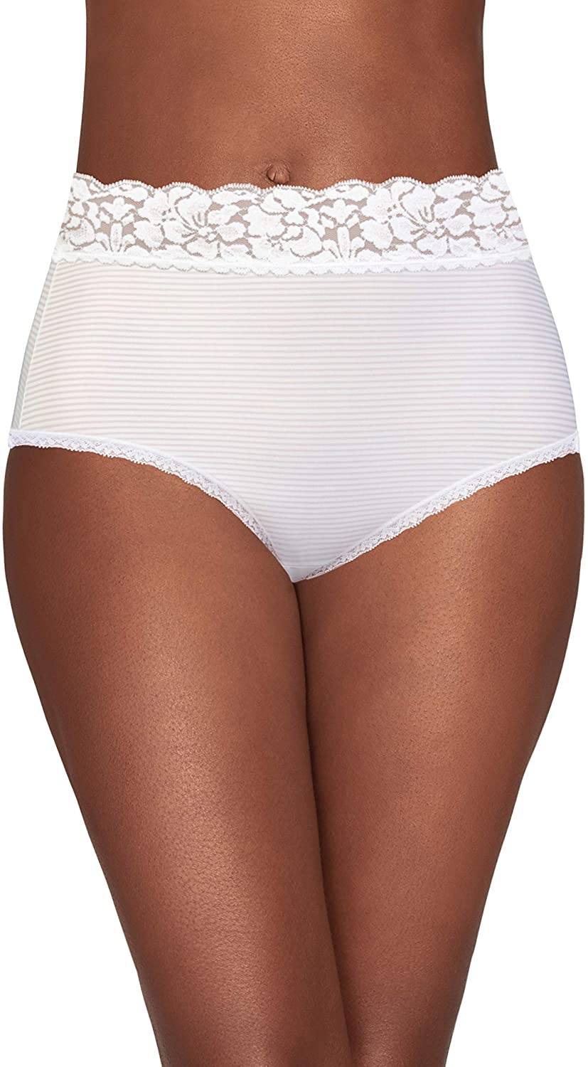 Vanity Fair Women'S Flattering Lace Panties Apparel & Accessories > Clothing > Underwear & Socks > Underwear Vanity Fair Brief - White Stripe Brief 9
