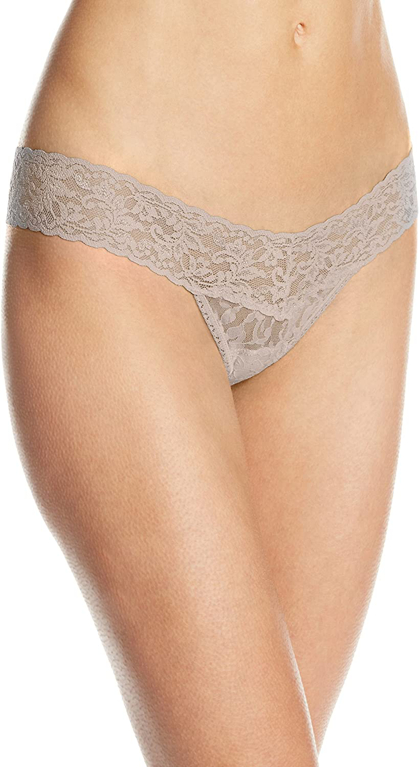 hanky panky, Signature Lace Low Rise Thong, One Size (2-12) Apparel & Accessories > Clothing > Underwear & Socks > Underwear hanky panky Taupe One Size