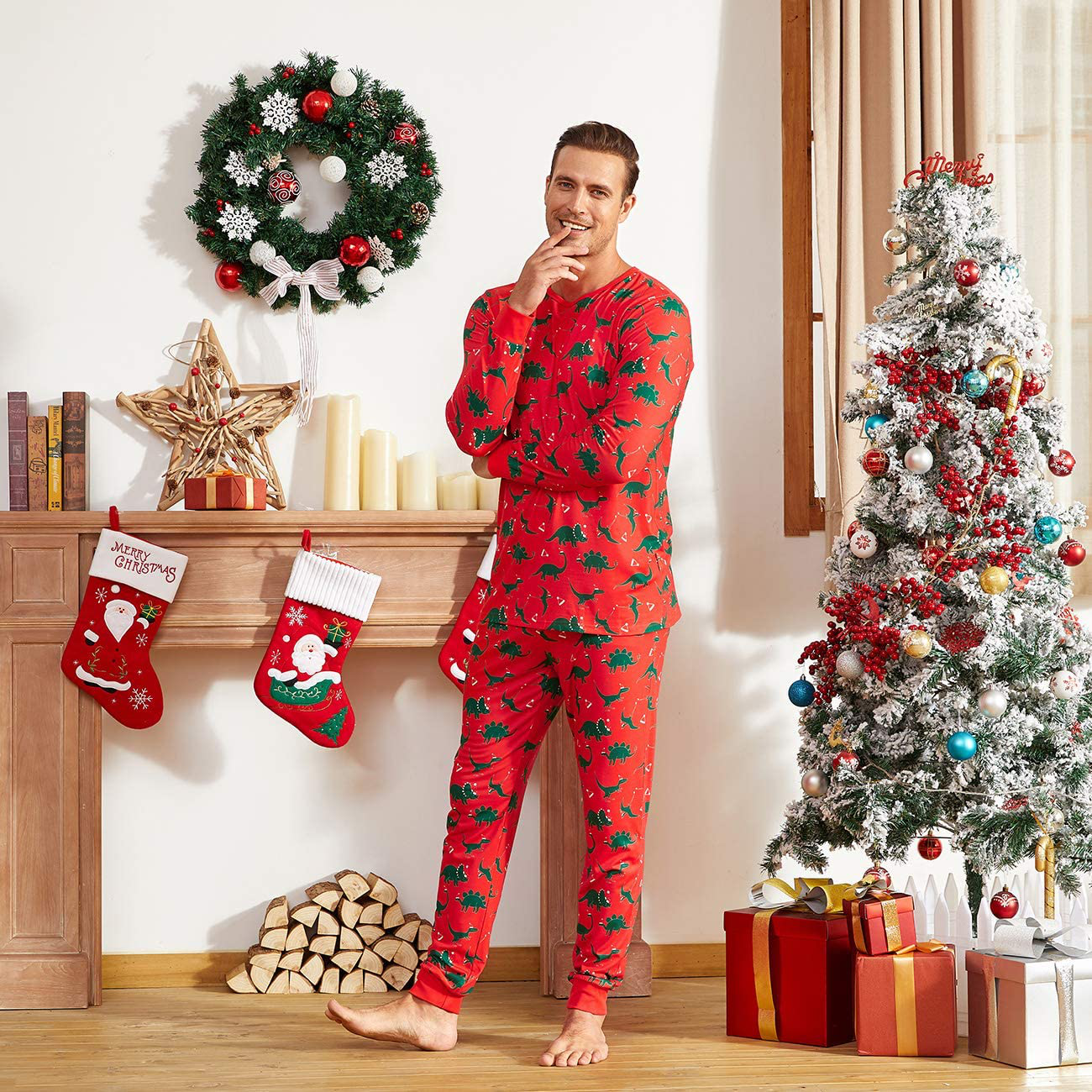 IFFEI Matching Family Pajamas Sets Christmas Pj'S with Deer Long Sleeve Tee and Plaid Pants Loungewear Apparel & Accessories > Clothing > Sleepwear & Loungewear > Pajamas Kylie Max