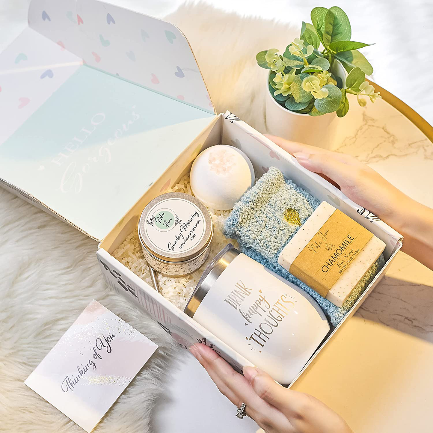 Birthday Gifts for Women - Spa Wine Tumbler Gift Box - Christmas Gifts for Women | Care Package | Get Well Soon Gifts for Women - Self Care Gifts for Her | Unique Gifts for Women Who Has Everything Arts & Entertainment > Party & Celebration > Gift Giving Naha Flume