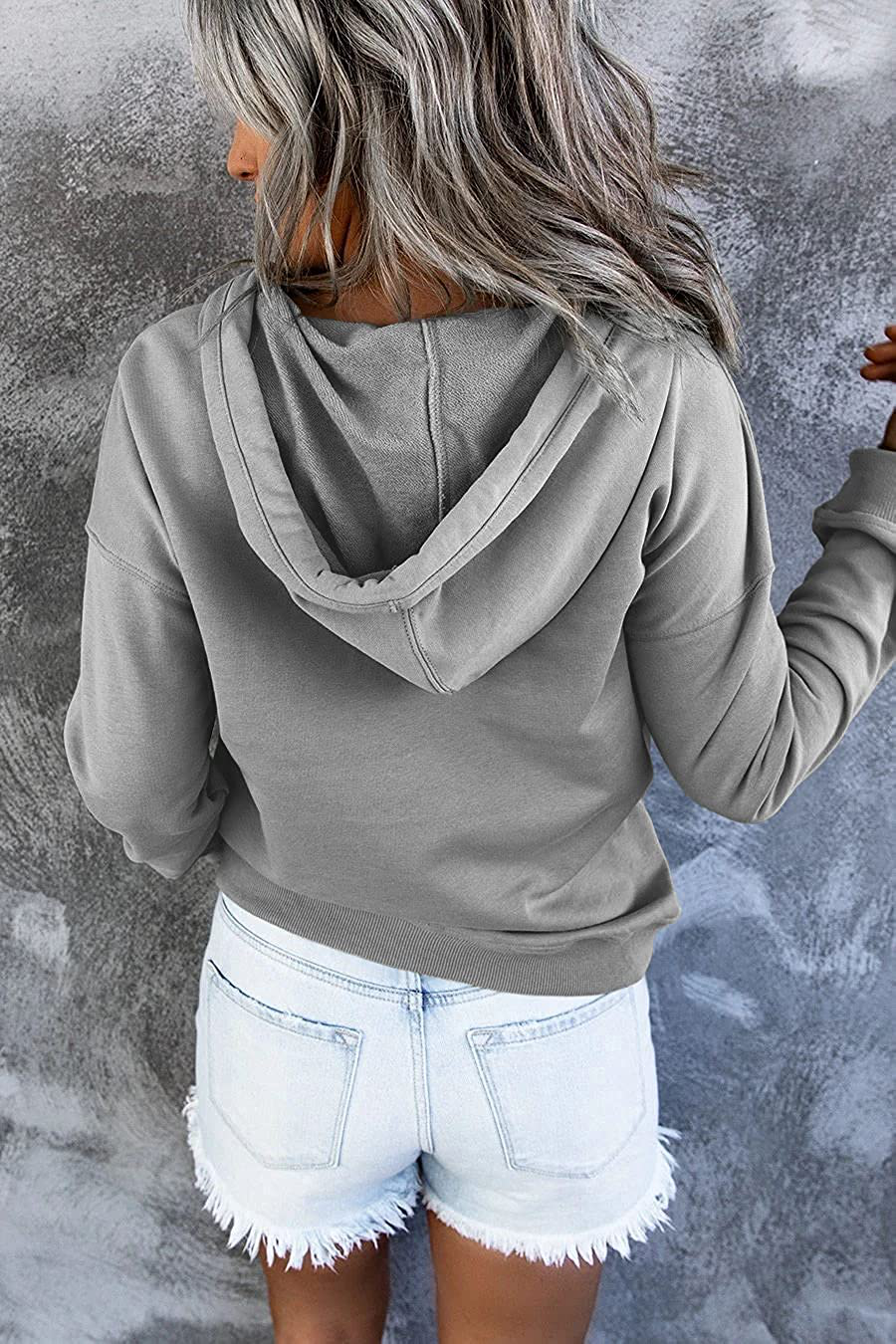 Ezymall Womens Casual Hoodies Pullover Tops Drawstring Long Sleeve Sweatshirts Fall Clothes with Pocket Apparel & Accessories > Clothing > Activewear Kylie Max