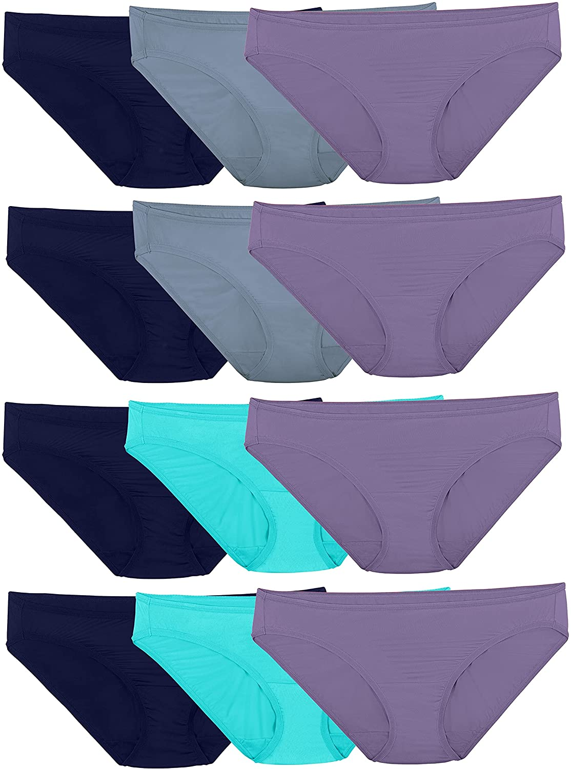 Fruit of the Loom Women'S Underwear Microfiber Panties (Regular & plus Size) Apparel & Accessories > Clothing > Underwear & Socks > Underwear Fruit of the Loom Bikini - 12 Pack - Assorted Bikini 5