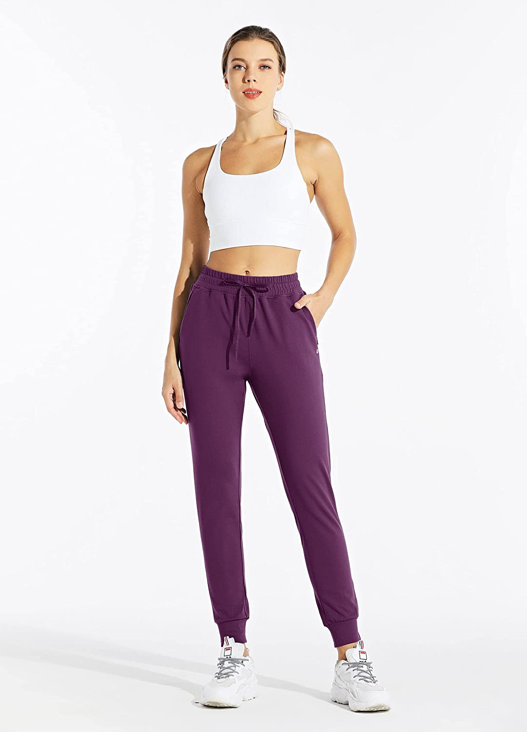 Willit Women'S Fleece Lined Joggers Warm Pants Running Thermal Sweatpants Winter Athletic Water Resistant with Pockets Apparel & Accessories > Clothing > Activewear Kylie Max