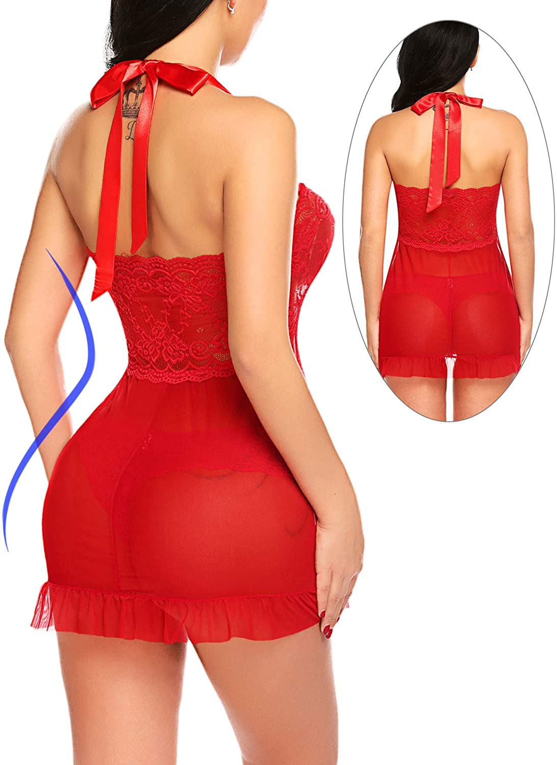 Avidlove Lingerie for Women Lace Babydoll Dress Bridal Langerie Maternity Negligee plus Size Lingerie S-5XL Apparel & Accessories > Clothing > Underwear & Socks > Lingerie Kylie Max