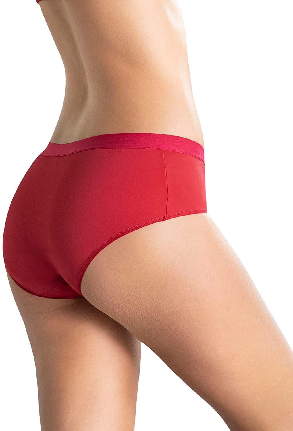 Leonisa Seamless Low Rise Briefs Underwear for Women - No Show Hiphugger Panties Apparel & Accessories > Clothing > Underwear & Socks > Underwear Leonisa Red Small