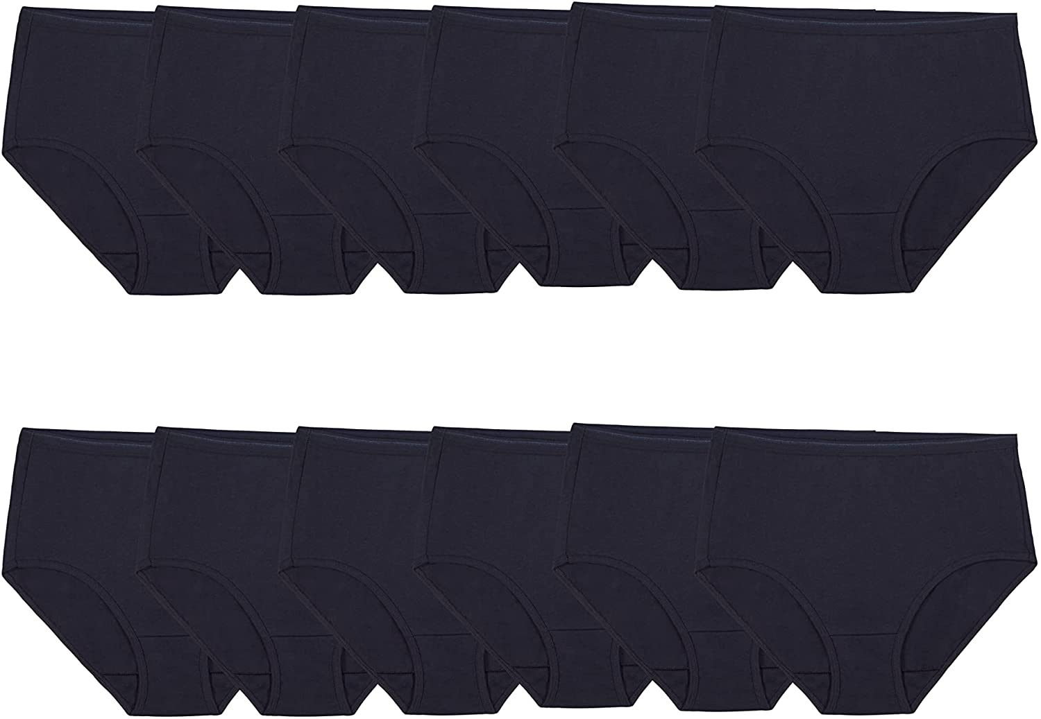 Fruit of the Loom Women'S Eversoft Cotton Brief Underwear (Regular & plus Size) Apparel & Accessories > Clothing > Underwear & Socks > Underwear Fruit of the Loom Brief - 12 Pack - Black Brief 10