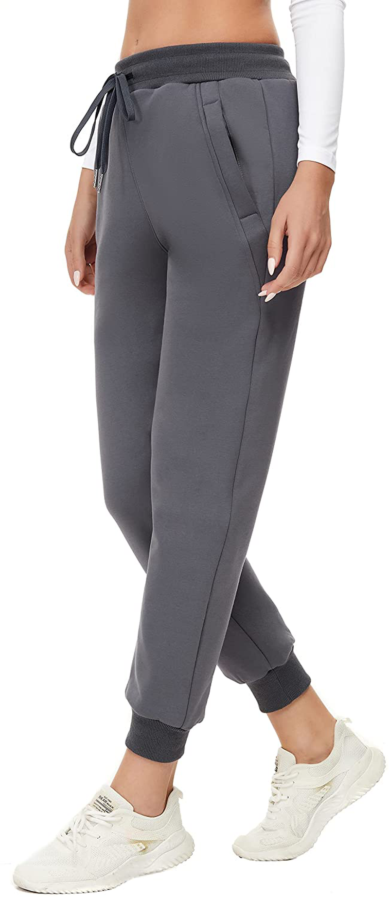 MOUEEY Women'S Super Warm Sherpa Lined Athletic Sweatpants Jogger Fleece Pants with Zipper Pockets Apparel & Accessories > Clothing > Activewear Kylie Max