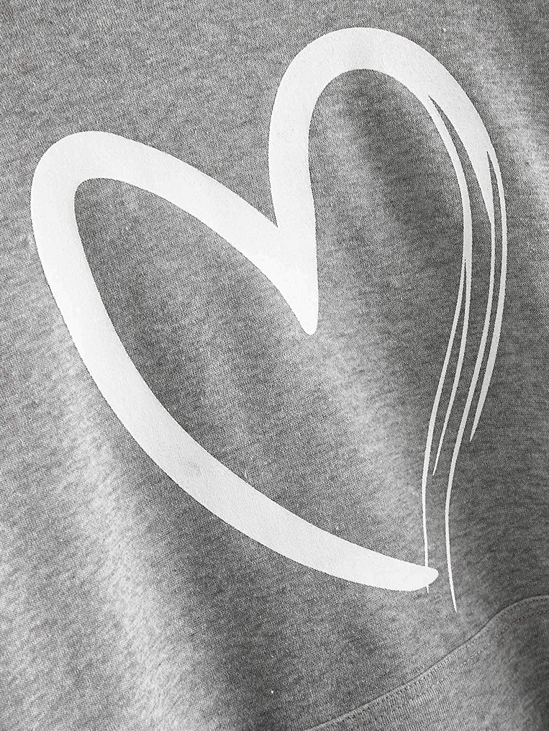 Sweatyrocks Women'S Casual Heart Print Long Sleeve Pullover Hoodie Sweatshirt Tops Apparel & Accessories > Clothing > Activewear Kylie Max
