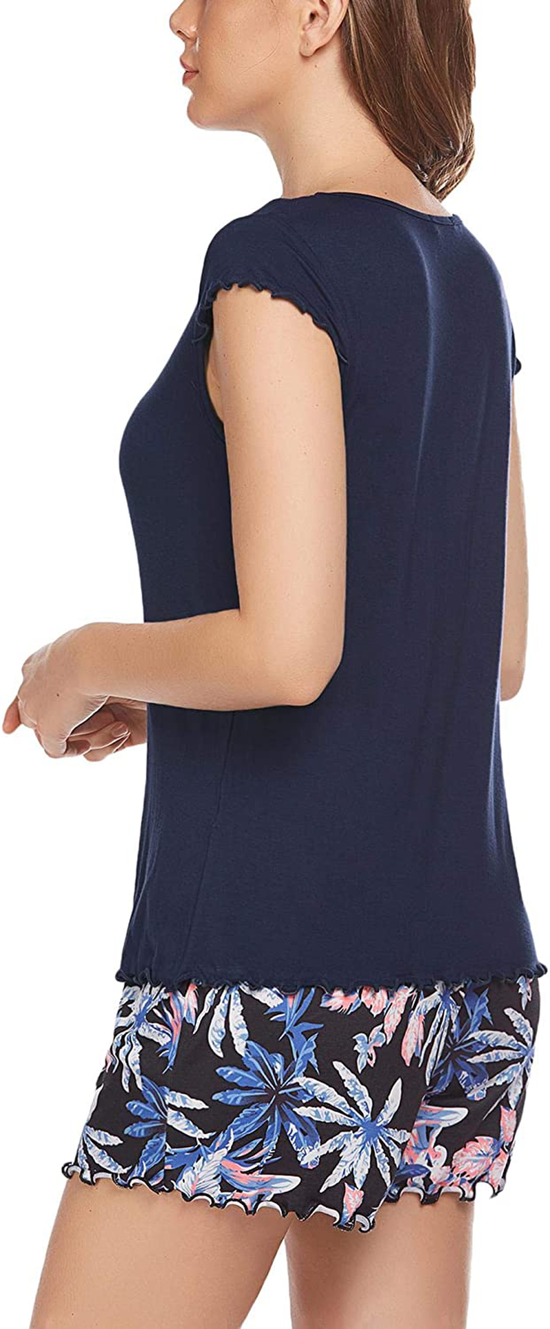 Ekouaer Womens Pajama Set with Print Short Sleeve Sleepwear Pj Lounge Sets(S-Xxl) Apparel & Accessories > Clothing > Sleepwear & Loungewear Kylie Max