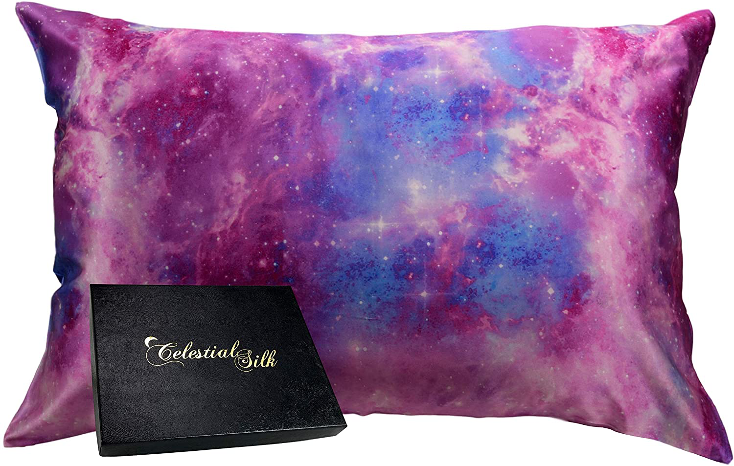 Celestial Silk 100% Pure Mulberry Silk Pillowcase Premium 25 Momme for Hair and Skin, Hypoallergenic Charmeuse Silk Weave on Both Sides - Hidden Zipper Closure (King, Vintage Pink) Arts & Entertainment > Party & Celebration > Gift Giving Celestial Silk Pink Galaxy Queen