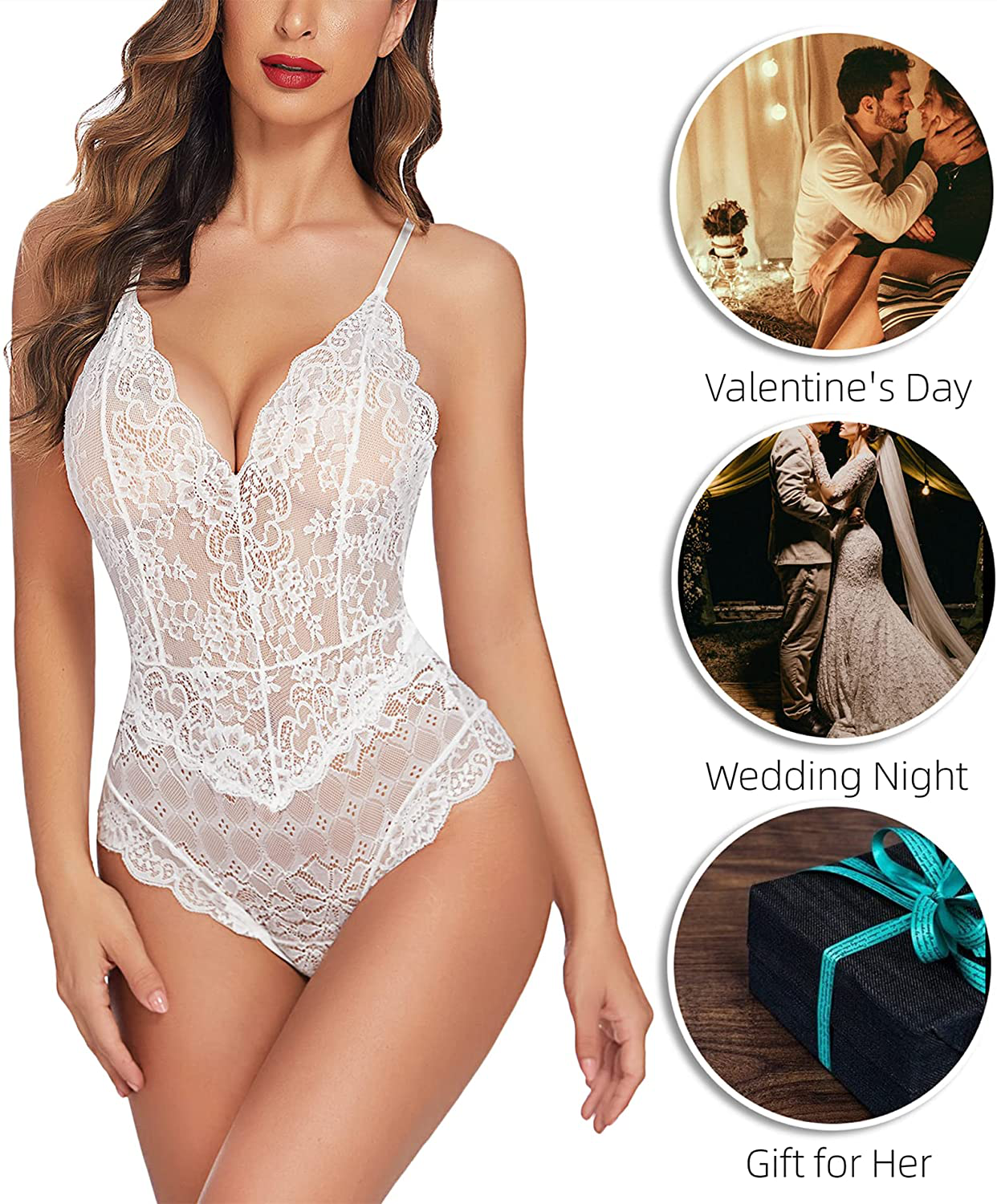 Avidlove Women Teddy Lingerie One Piece Babydoll Mini Bodysuit Apparel & Accessories > Clothing > Underwear & Socks > Lingerie Avidlove