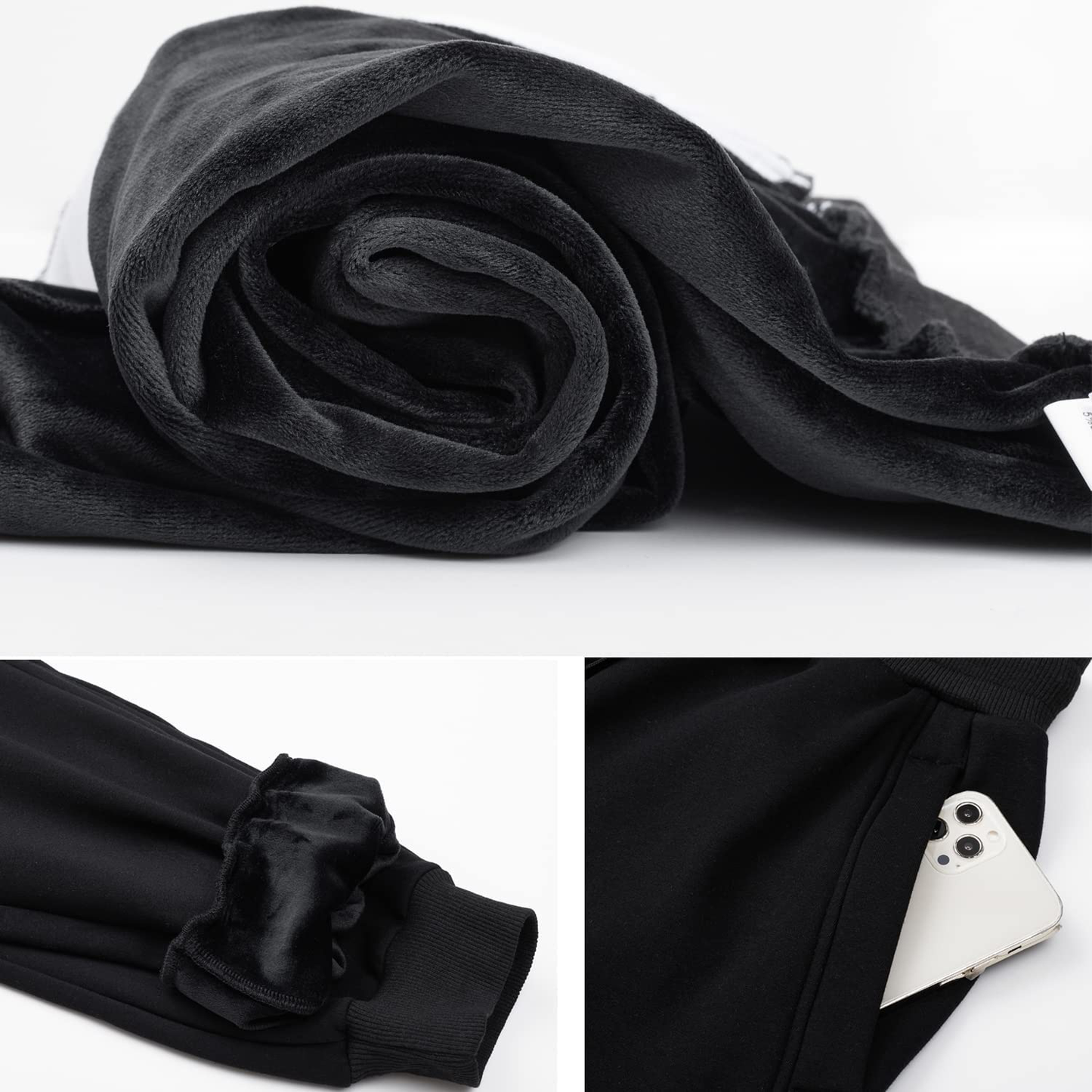 MOUEEY Women'S Super Warm Sherpa Lined Athletic Sweatpants Jogger Fleece Pants with Zipper Pockets Apparel & Accessories > Clothing > Activewear Kylie Max