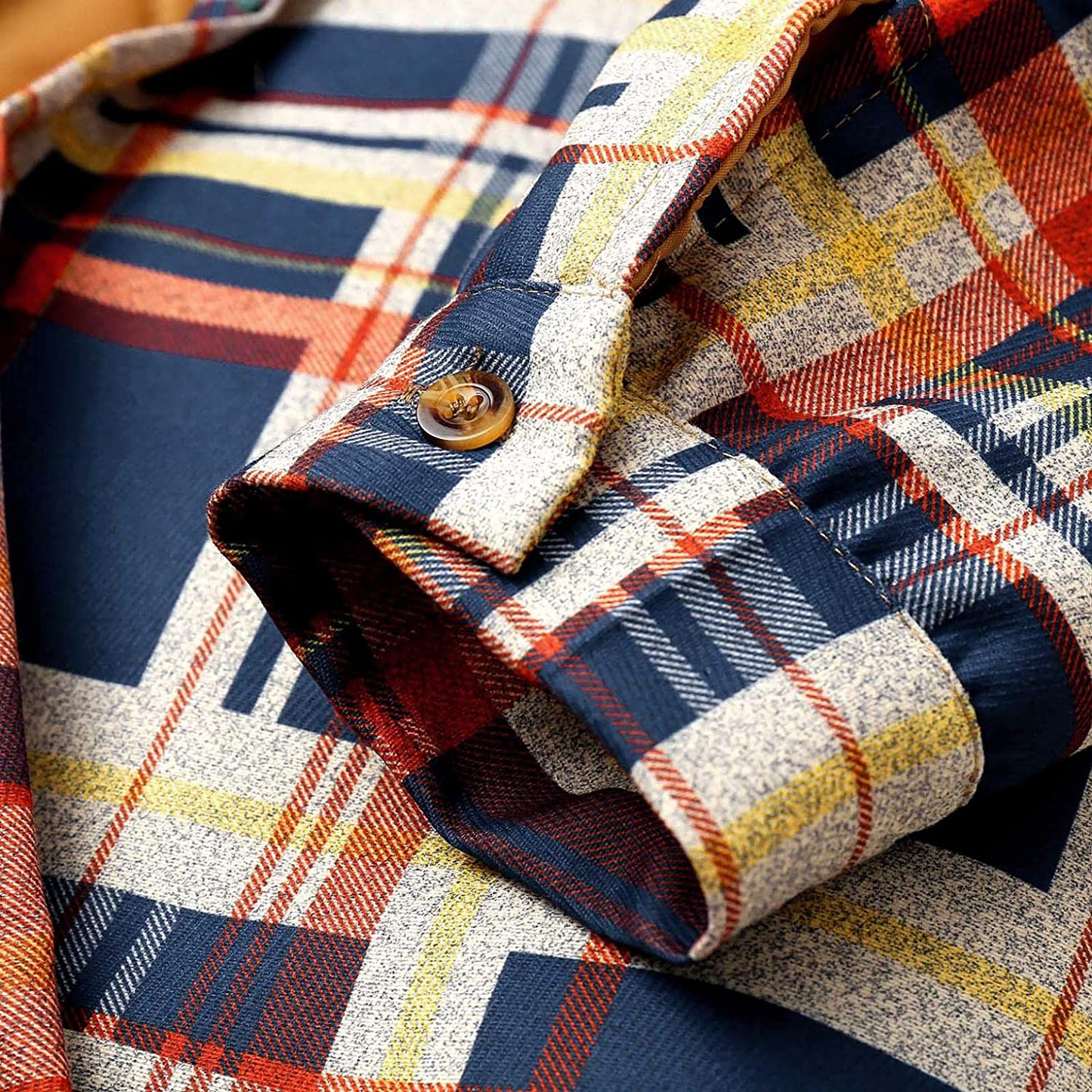 Merthy Mens Big and Tall Berber Lined Flannel Shirts Jacket Casual Long Sleeve Button down Hooded Plaid Parka Coat S-5XL Apparel & Accessories > Clothing > Underwear & Socks > Shapewear Merthy