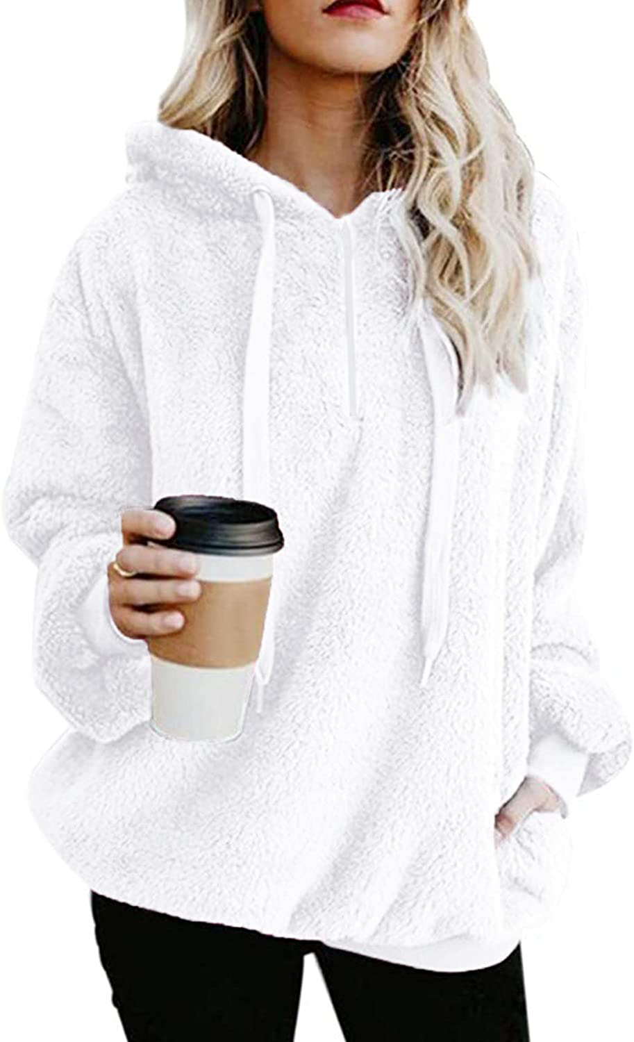 Century Star Hoodies for Women Fleece Hoodie with Pockets Athletic Hooded Pullover Tops Winter Fuzzy Hoodies Fuzzy Sweatshirt Apparel & Accessories > Clothing > Activewear Kylie Max