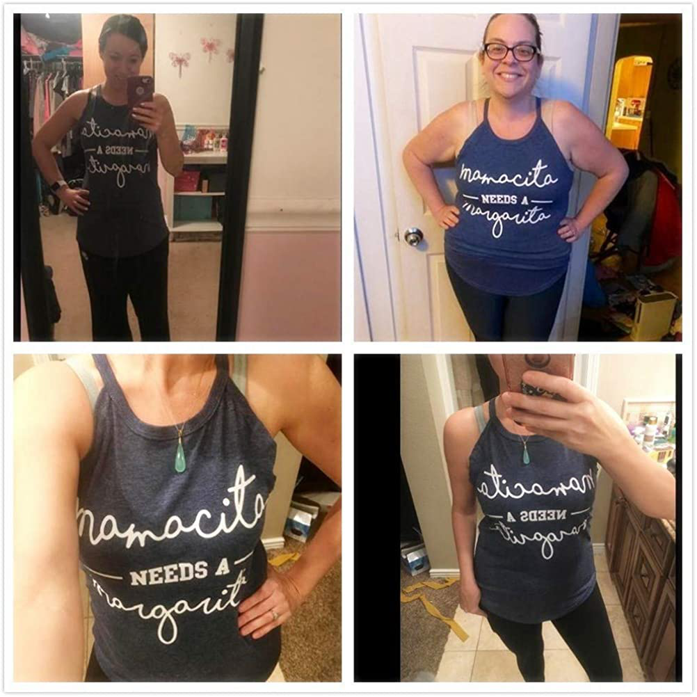 Mamacita Needs a Margarita Women Funny Shirts Workout Tops Graphic Beach Holiday Outfit Tees Apparel & Accessories > Clothing > Activewear Kylie Max