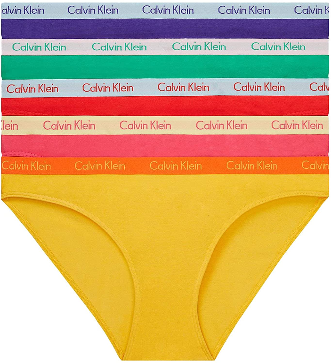 Calvin Klein Women'S Carousel Logo Cotton Bikini Panty Apparel & Accessories > Clothing > Underwear & Socks > Underwear Calvin Klein Multi Rainbow(qd3586-977)/G_p 5 X-Small