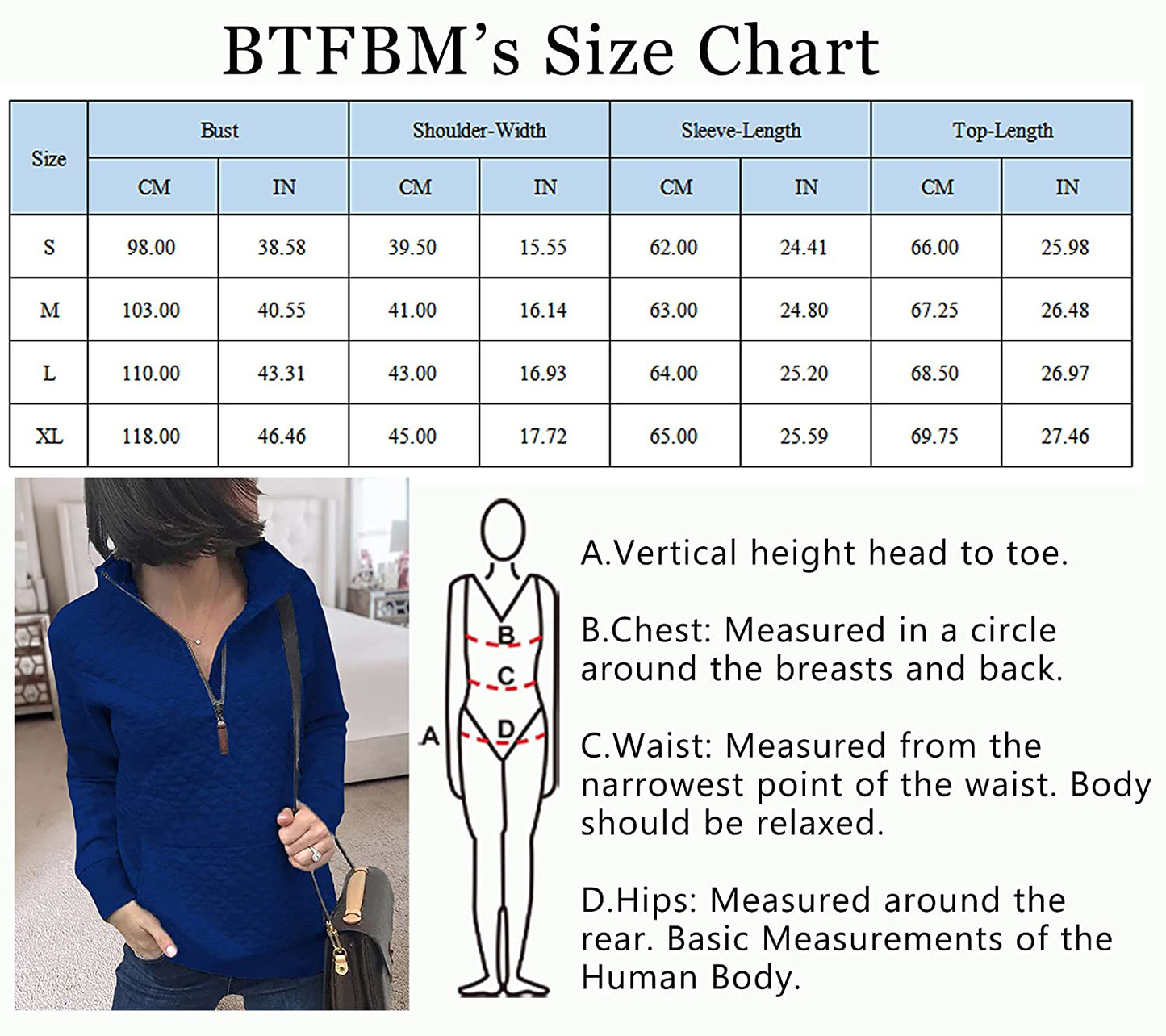 BTFBM Women Fashion Quilted Pattern Lightweight Zipper Long Sleeve Plain Casual Ladies Sweatshirts Pullovers Shirts Tops Apparel & Accessories > Clothing > Activewear Kylie Max