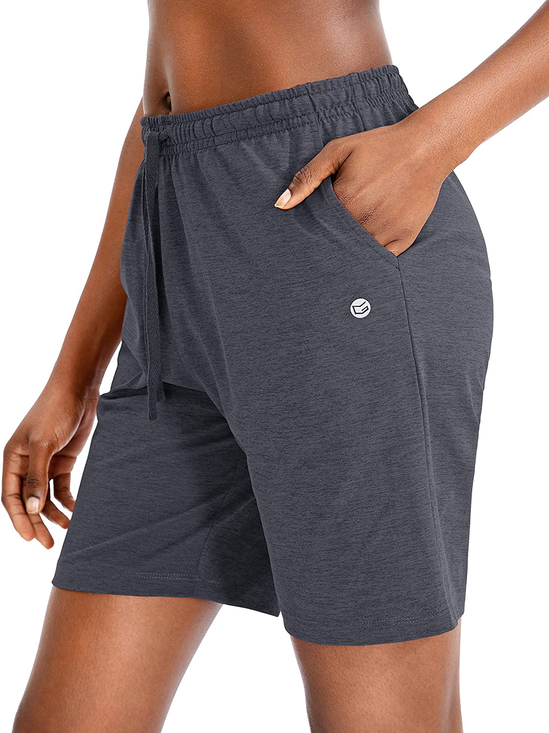 G Gradual Women'S Bermuda Shorts Jersey Shorts with Deep Pockets 7" Long Shorts for Women Lounge Walking Athletic Apparel & Accessories > Clothing > Shorts Kylie Max