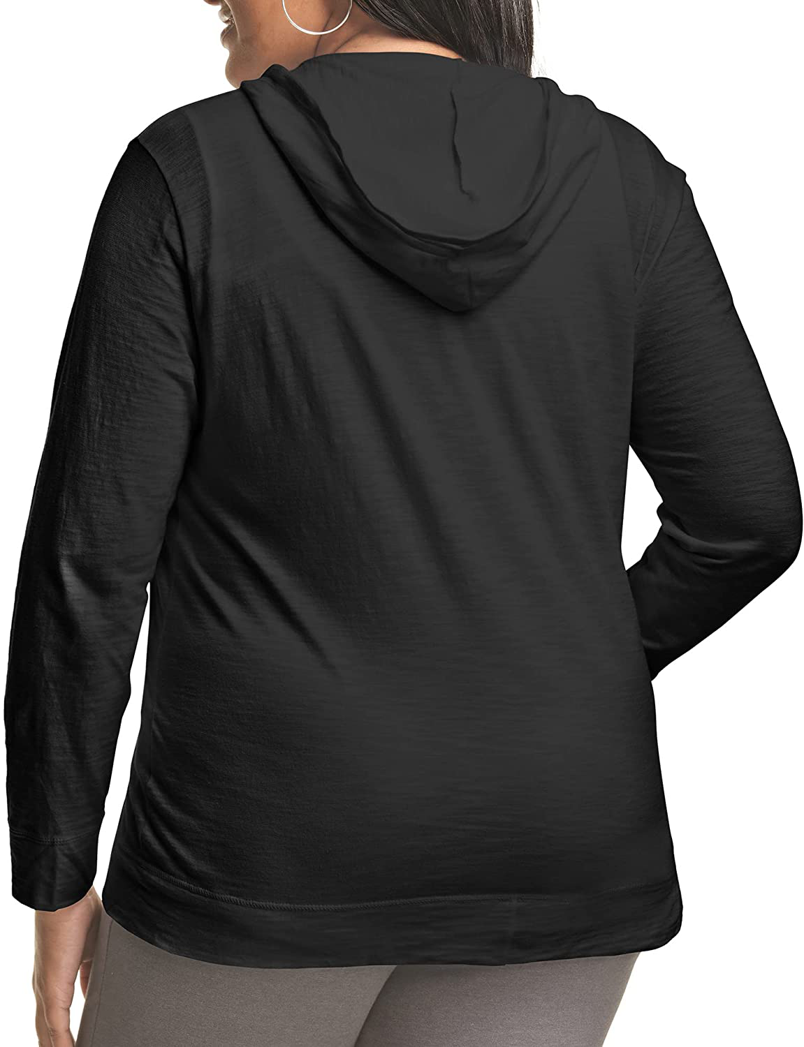 JUST MY SIZE plus Size Slub-Cotton Full-Zip Lightweight Women'S Hoodie Apparel & Accessories > Clothing > Activewear Kylie Max