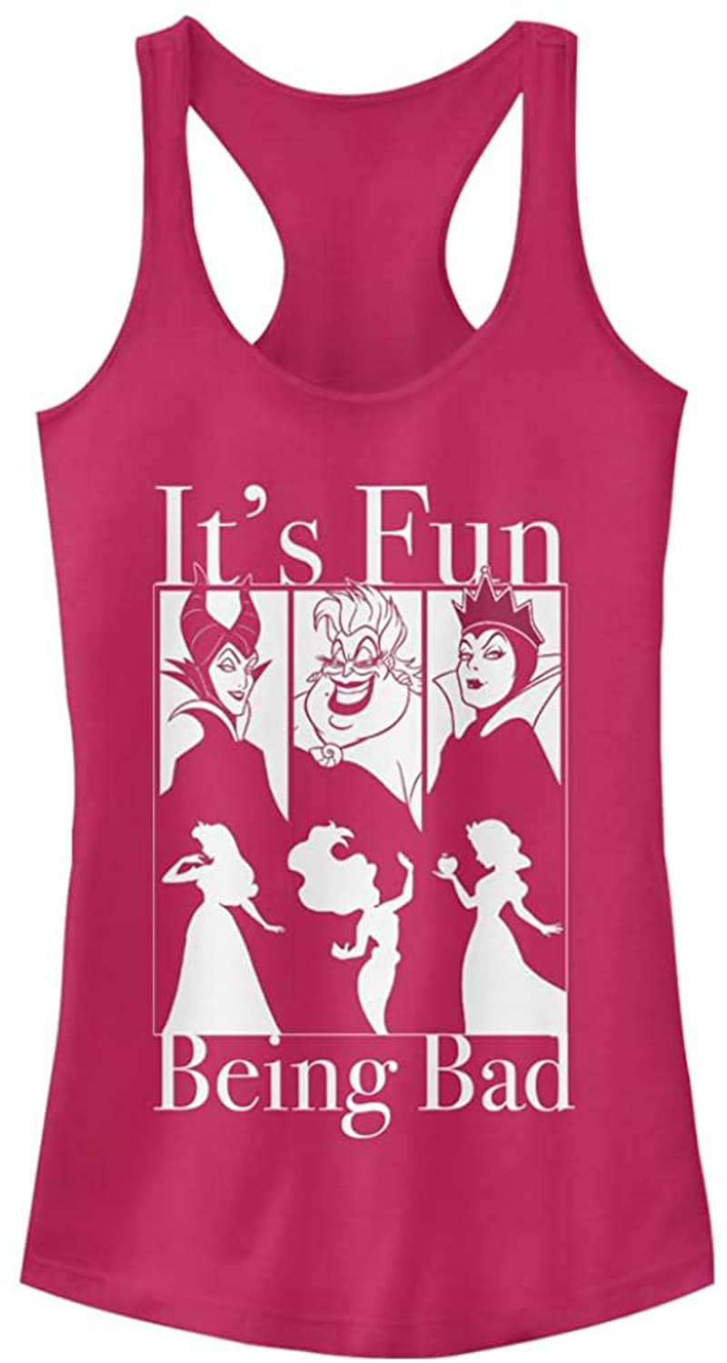 Disney Women'S It'S Fun Being Bad Ideal Racerback Graphic Tank Top Apparel & Accessories > Clothing > Activewear Kylie Max